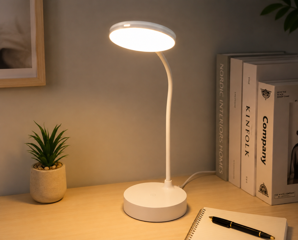 مصباح مكتبي LED مرن بثلاثة أوضاع إضاءة – يعمل عبر USB