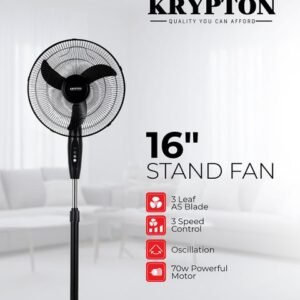 مروحة عمودية بوظيفة التأرجح 70 W KNF6153L أسود