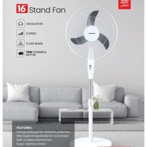 مروحة بحامل مزود بقاعدة، بثلاث سرعات 70 W OMF1697L أزرق داكن